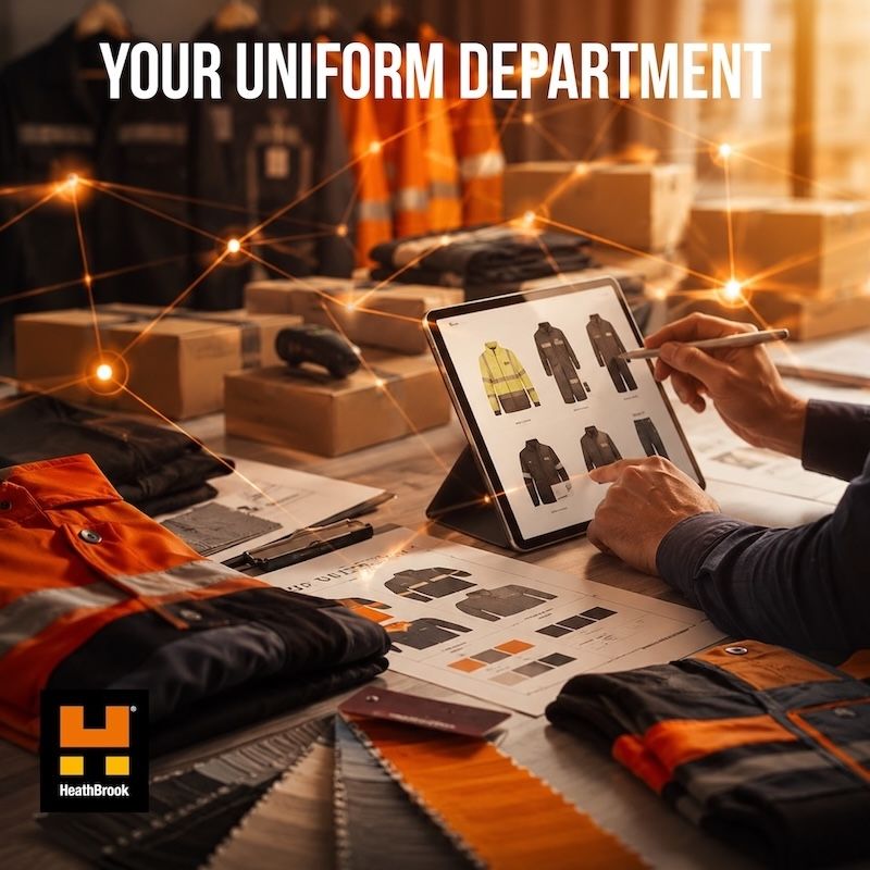 Technology and workwear a department scene