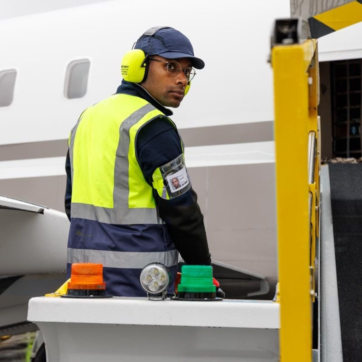 Baggage Handler in Hi-Vis