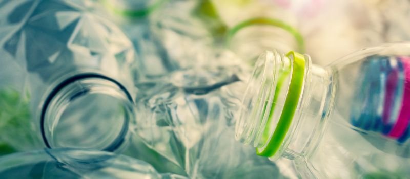 soft light pile of plastic bottles