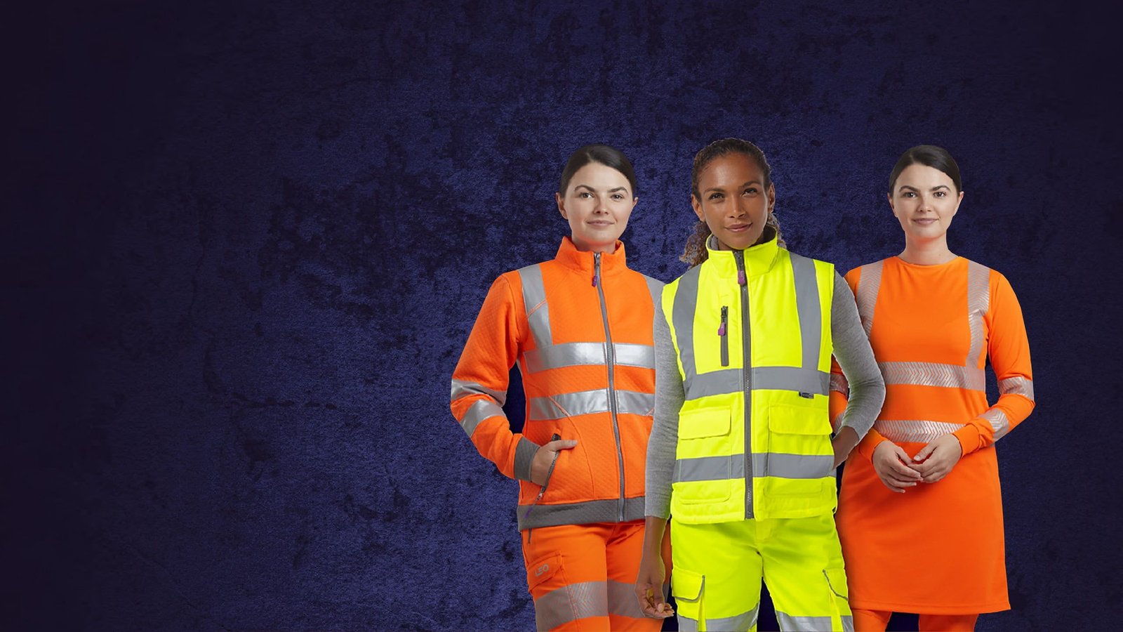 3 women in stylish hi-vis clothing