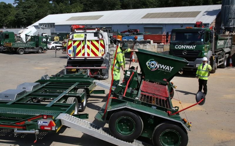 Conway worker on a building site