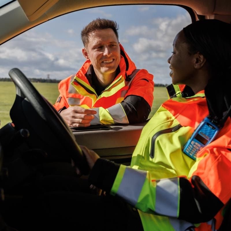 Airfield Ops with vehicle on runway