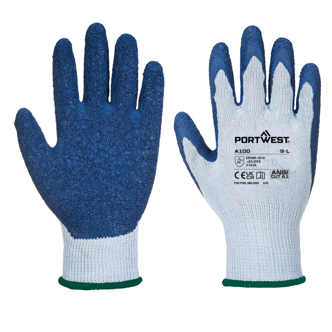 120 Pair XL Blue Latex Palm Coated String Knit Work Gloves – Premium Bulk Pack