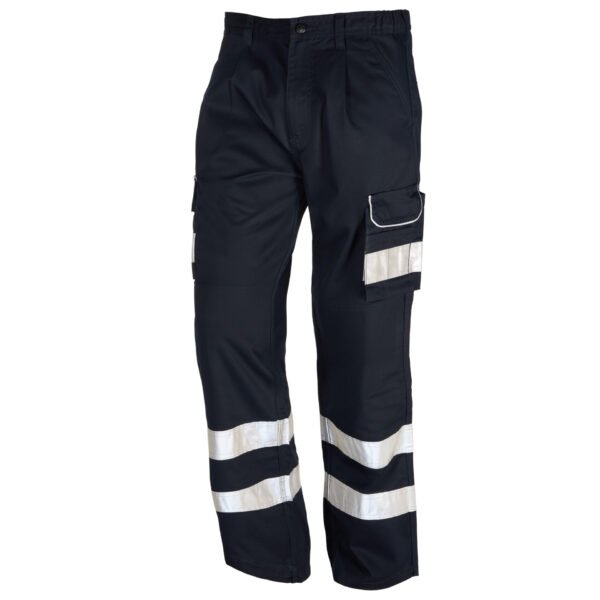 Comfort Cargo Trousers with Double Hi-Vis Stripes